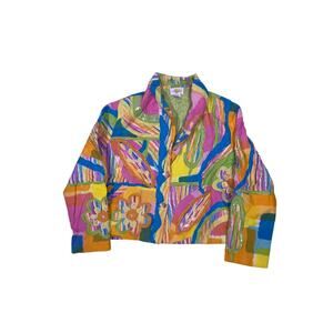 VTG Sandy Starkman Patchwork Floral Art Jacket Women’s L